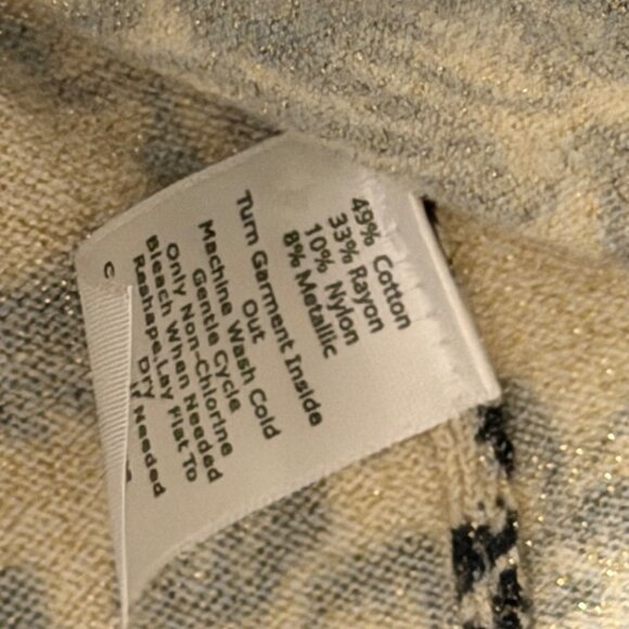 Talbots Womens Floral Print V-Neck Long Sleeve Sweater Sz 3X Black Cream - Picture 3 of 12